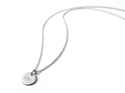 Mottokette MINI - Individualisierte Halskette mit handgestempeltem Namen Spitznamen Geburtsdatum Geburtsgewicht oder Wunschtext 925er Silber