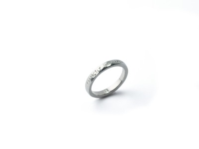BASIC Ring Silver - Handgefertigter Ring aus 925er Silber mit Wunschtext und Hammerschlag
