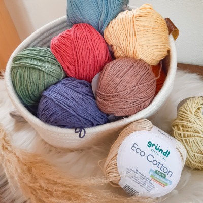 Gründl Eco Cotton: Nachhaltige Wolle - Hochwertige Bio-Wolle aus Baumwolle zum Stricken und Häkeln