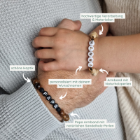 Papa und Kind Armband personalisiert | mit Holzperlen 2