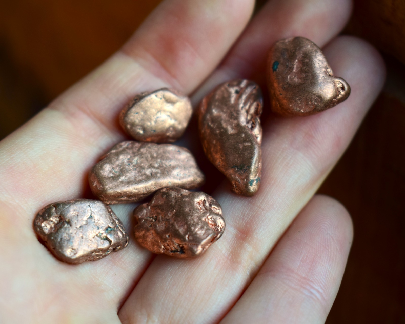 reine Kupfer Nuggets 3 Stück - natürliches Kupfer als Mineral 7