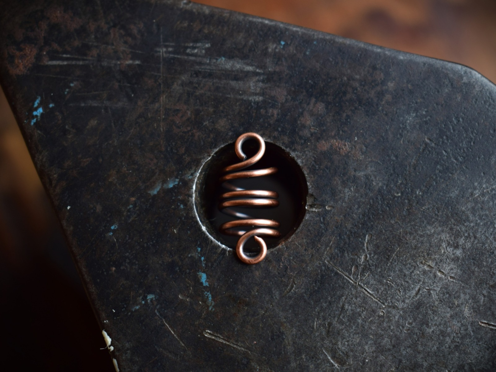 schlichte Haarperle / Dreadspirale aus Kupfer von 4mm bis 8mm Durchmesser 4