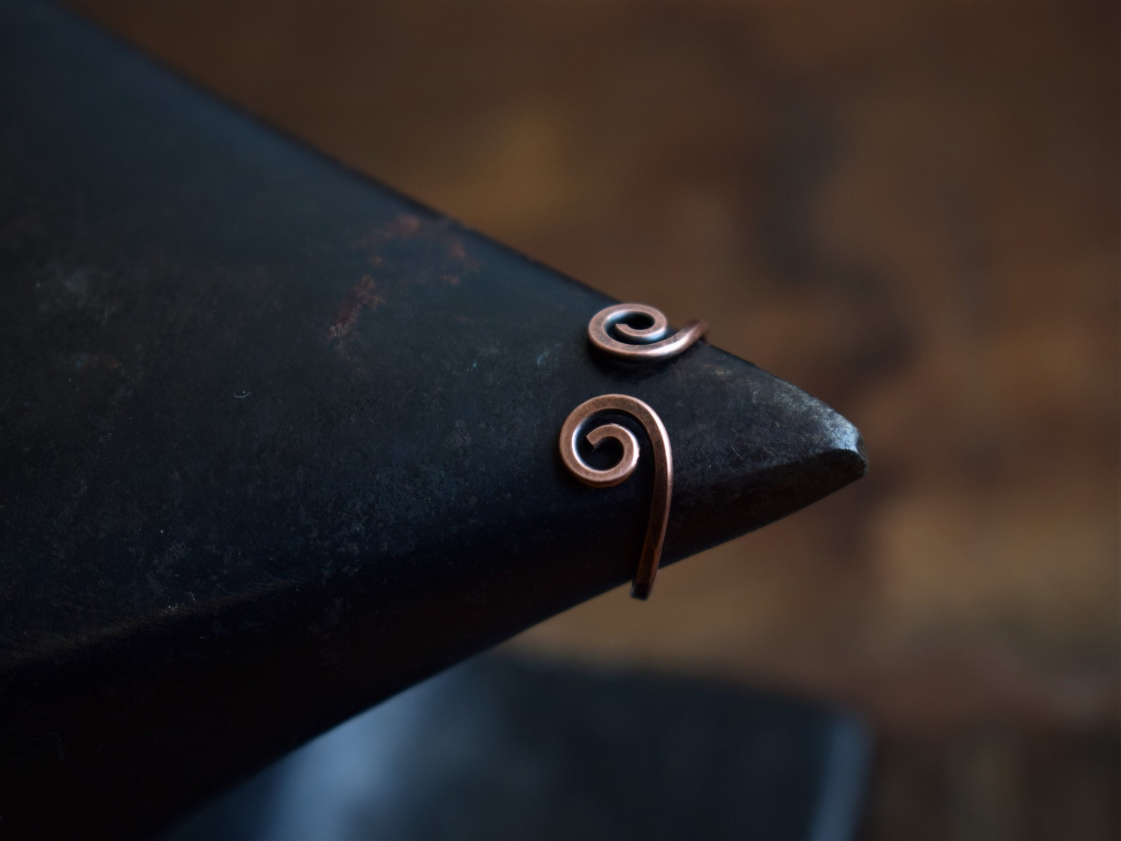 keltischer Kupferring mit Spiralen 6