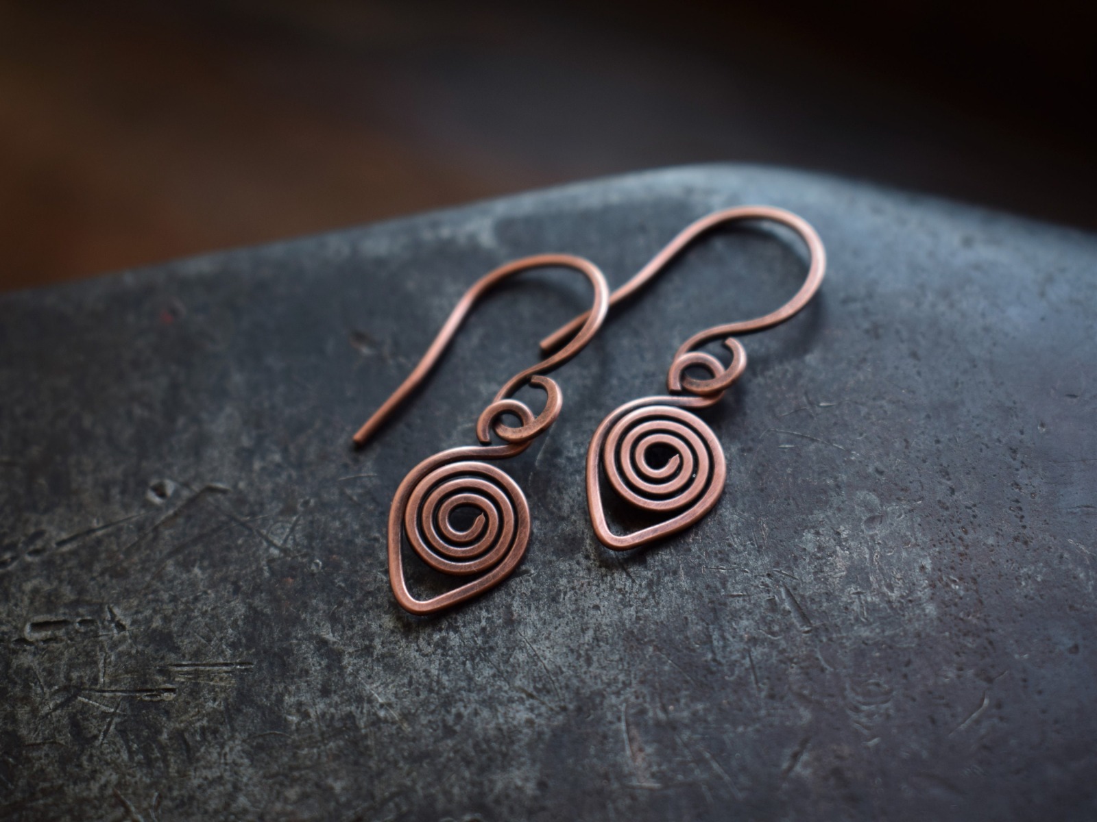 keltische Spiral Ohrringe aus Kupfer, klein 3
