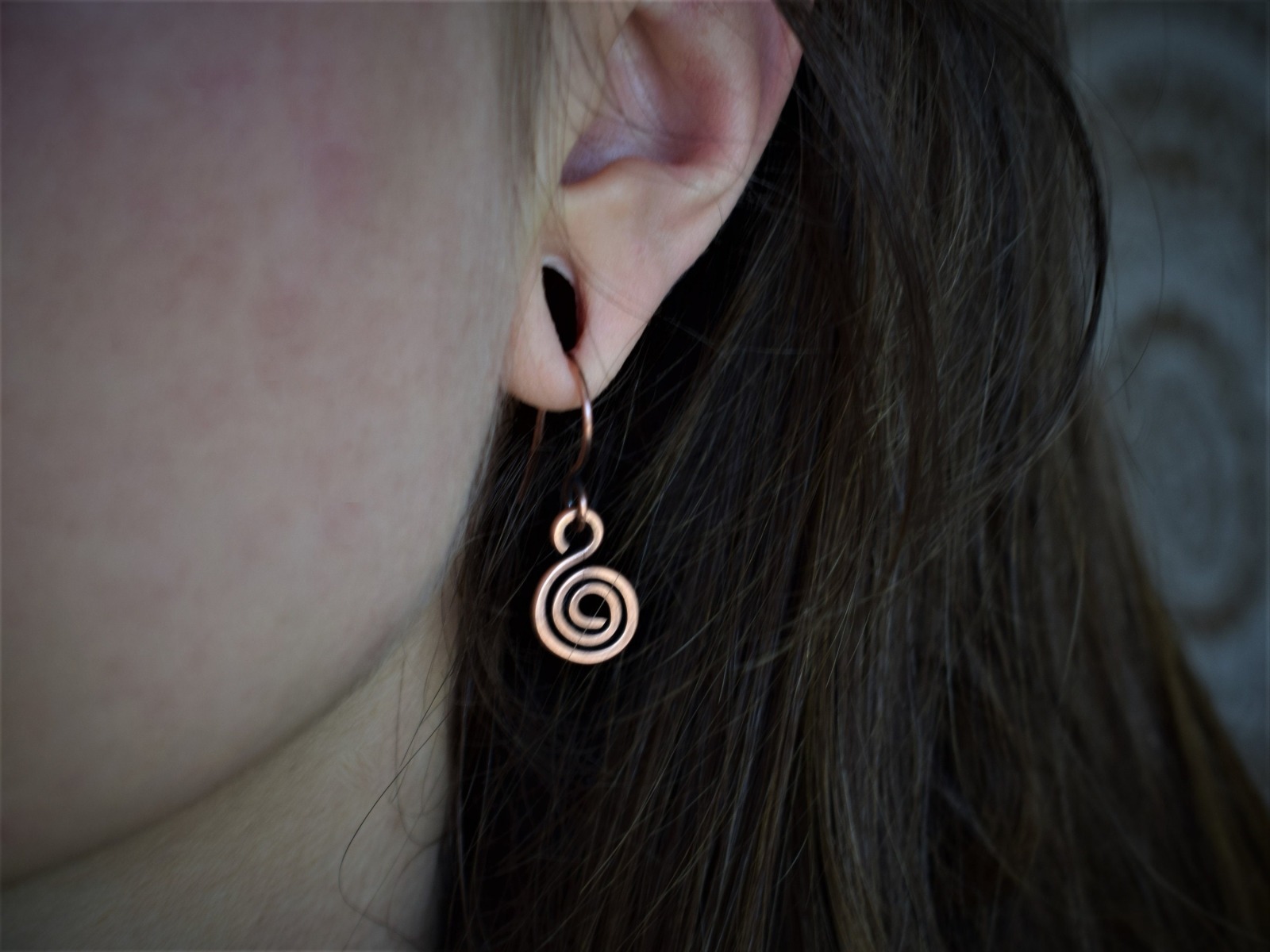 keltische Spiral Ohrringe aus Kupfer, grob 7