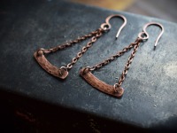 sichelförmige Wikinger Ohrringe aus Kupfer 7