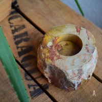 Teelichthalter aus versteinertem Holz 4