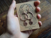 Keltische runde Ohrringe mit Spiralen aus gehämmertem Kupfer 3