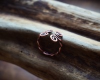 keltischer Fingerring aus Kupfer mit Spiralen für Ringgröße 60 6