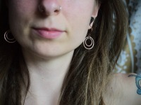 kleine runde Mond Ohrringe aus Kupfer, keltischer Schmuck 3