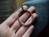 massive ovale Wikinger Halskette aus gehämmertem Kupfer 9