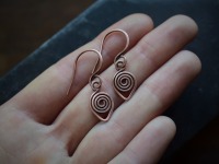 keltische Spiral Ohrringe aus Kupfer, klein 6