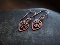 keltische Spiral Ohrringe aus Kupfer, groß 4