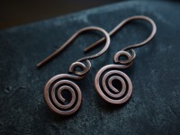 keltische Spiral Ohrringe aus Kupfer, grob 5
