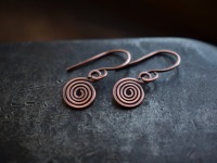 keltische Spiral Ohrringe aus Kupfer, filigran 4