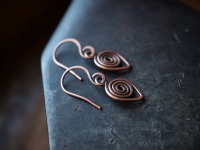 keltische Spiral Ohrringe aus Kupfer, groß 5
