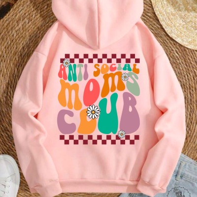 Hoodie Anti Social Moms Club - Hoodie mit Back Print