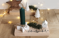 Advent To Go, Adventskranz minimalistisch, Kerze, Sternkerzenhalter aus Raysin, Geschenkideen zur