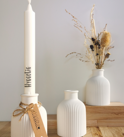 Vase und Kerzenhalter in einem Kombi für Trockenblumen und Stabkerzen Raysin