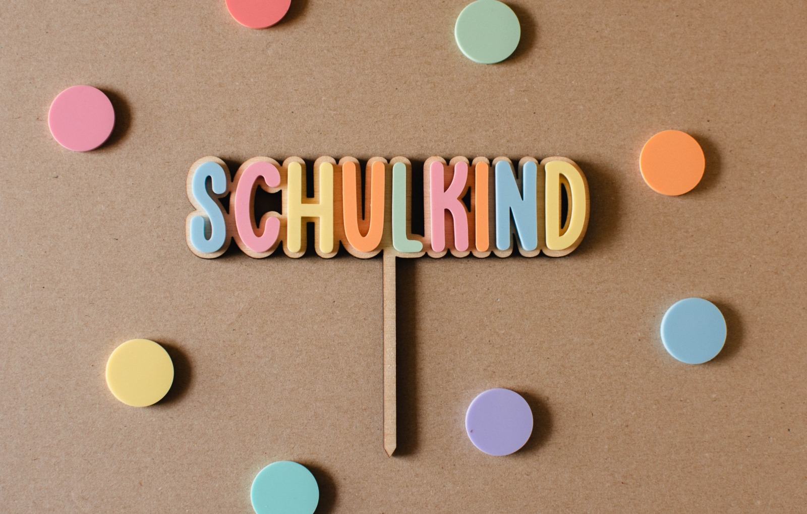 Cake Topper Schulkind in bunten tollen Farben 2