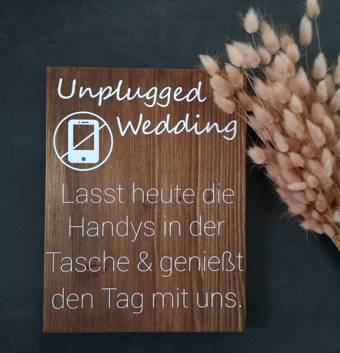 Holzschild Unplugged Wedding 6