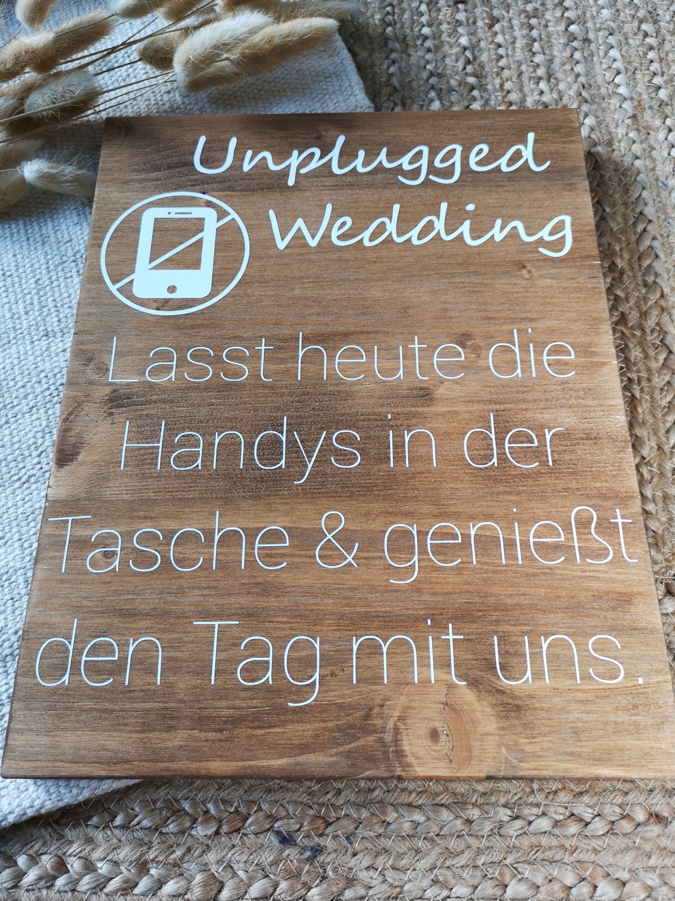 Holzschild Unplugged Wedding 4