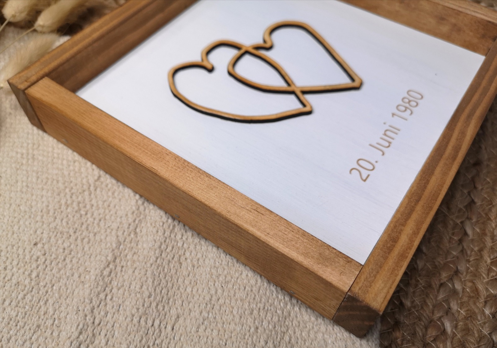 3D Holzschild - Herz in Herz aus euren eigenen Handschriften 3