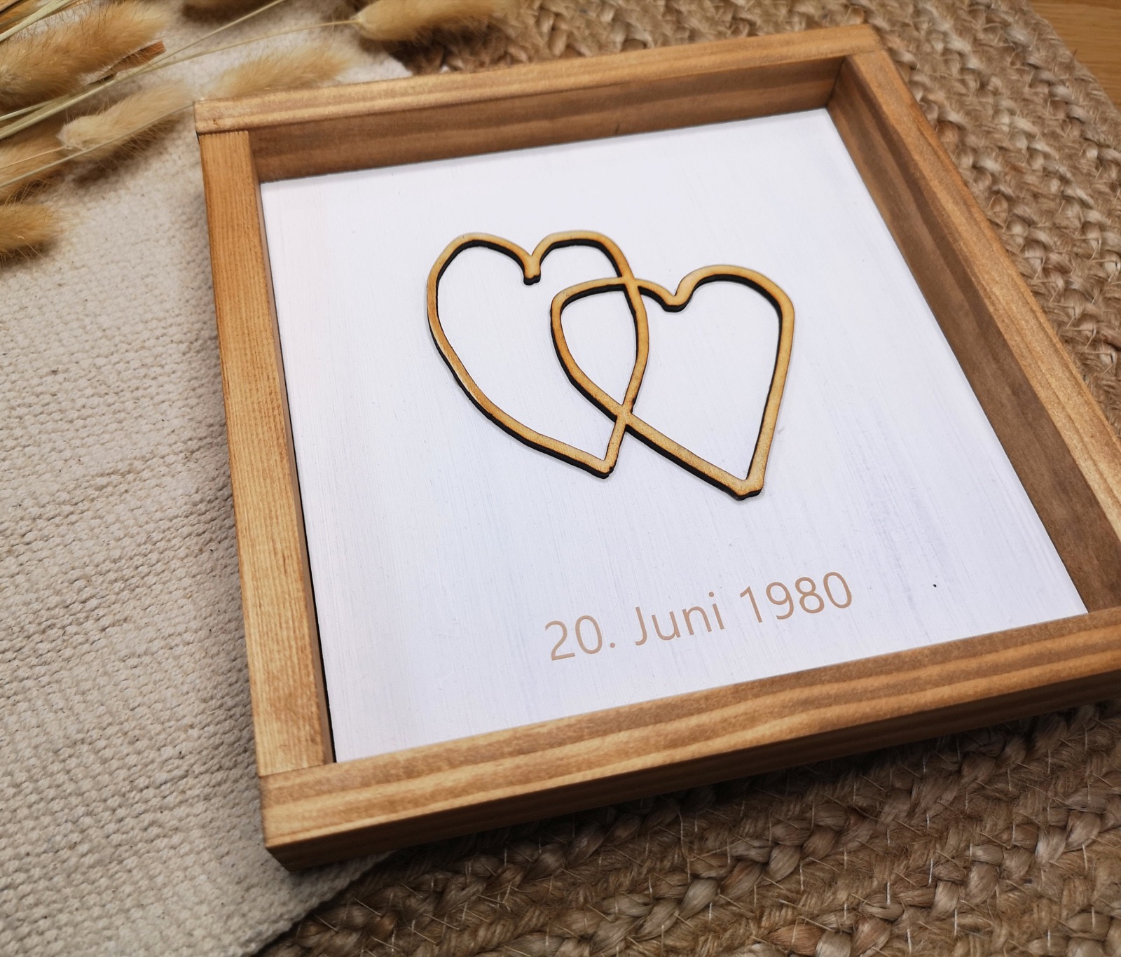 3D Holzschild - Herz in Herz aus euren eigenen Handschriften 4