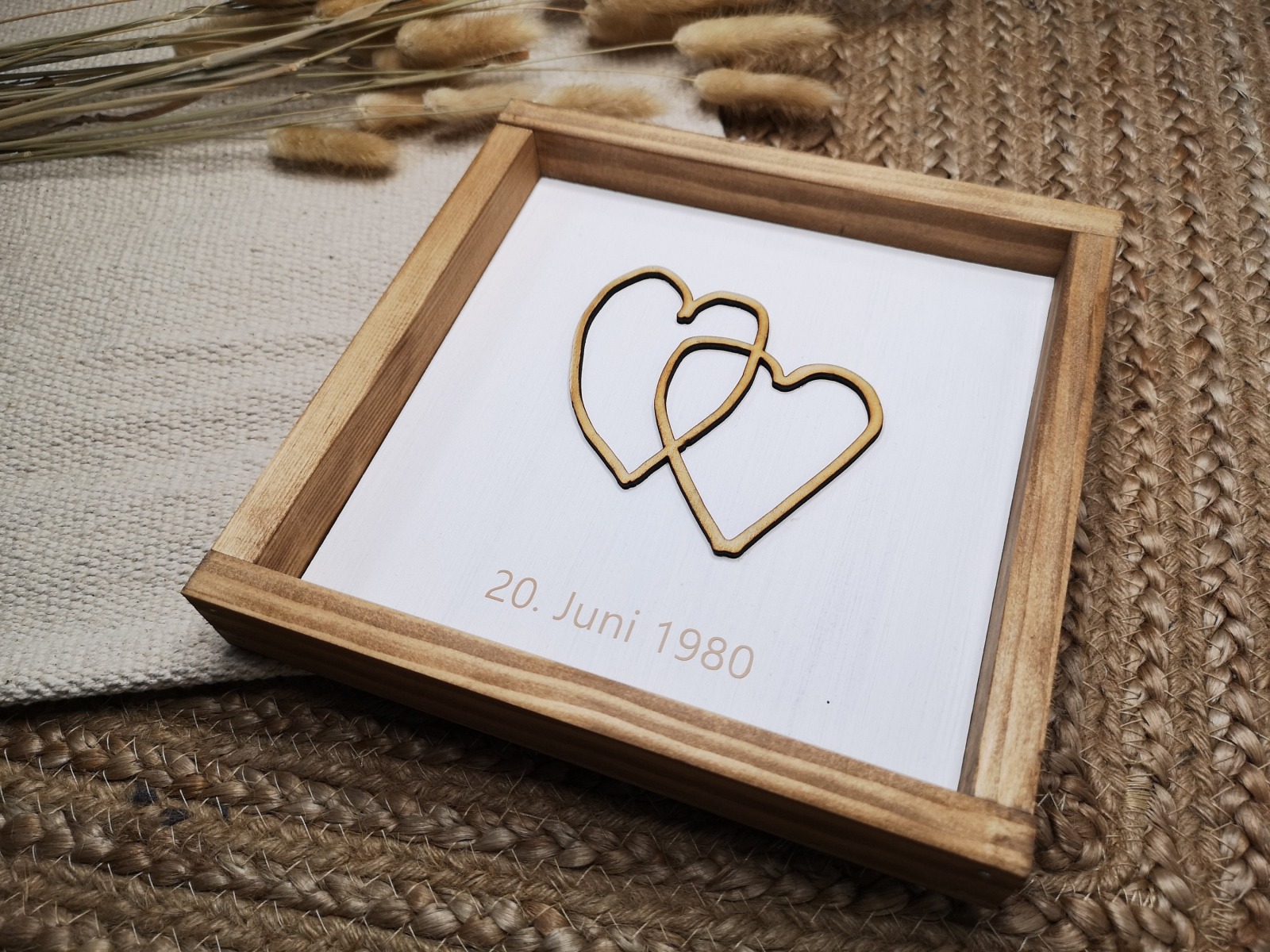 3D Holzschild - Herz in Herz aus euren eigenen Handschriften 3