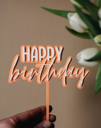 Cake Topper Happy Birthday - doppellagig