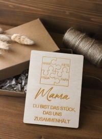 Personalisierte Holzkarte zum Muttertag - das perfekte Geschenk