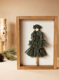 Holzschild Woll-Weihnachtsbaum