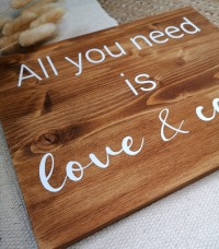 Holzschild All you need is love &amp; cake 3