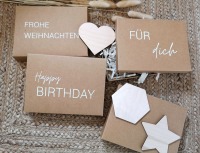 Holzkarte Gutschein - Individuelle Gestaltung mit Geschenkbox