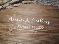 personalisiertes Willkommensschild zur Hochzeit, Alternatives Gästebuch aus Holz