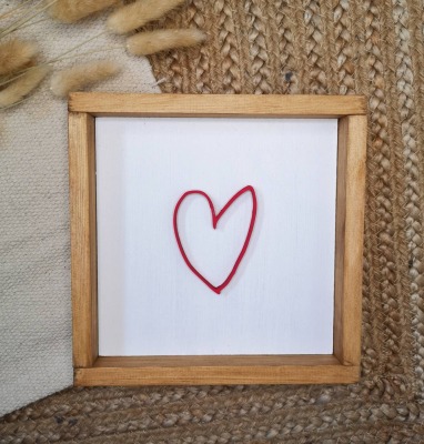 3D Holzschild - selbst gemaltes Herz