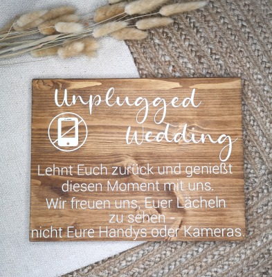 Holzschild Unplugged Wedding
