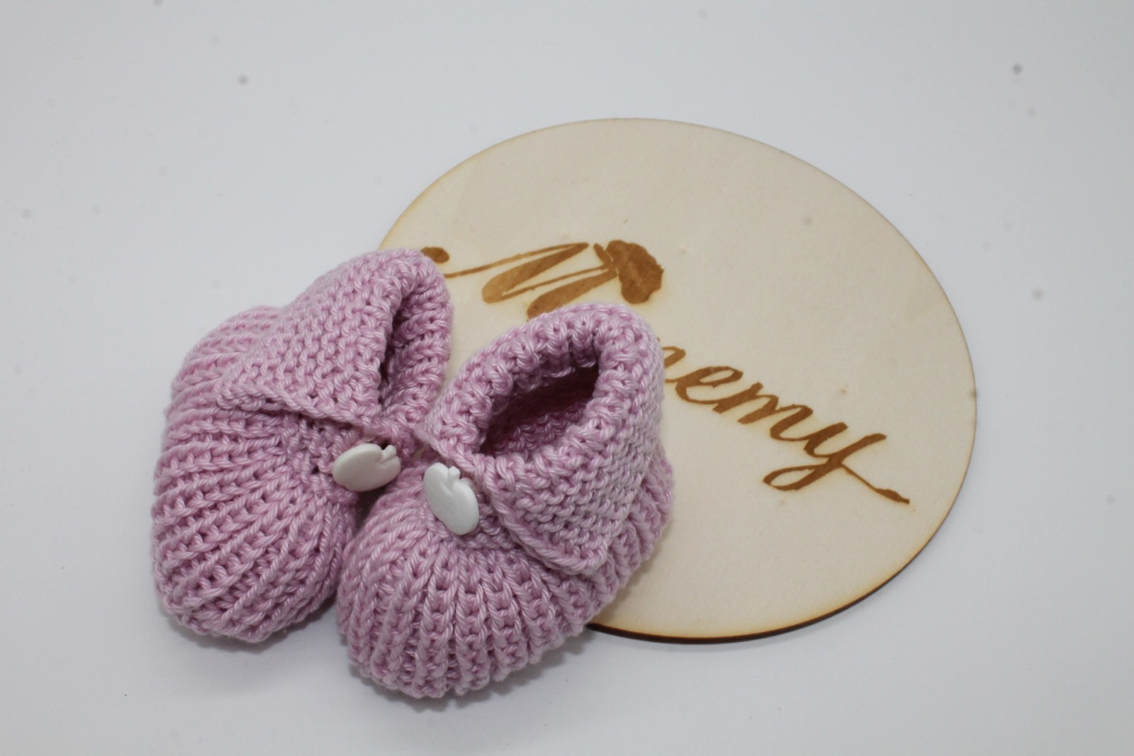 gestrickte Babyschuhe rosa