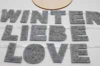 Buchstaben Girlande Winter Liebe Love grau klein / Namenskette / Wanddeko / Türdeko 3