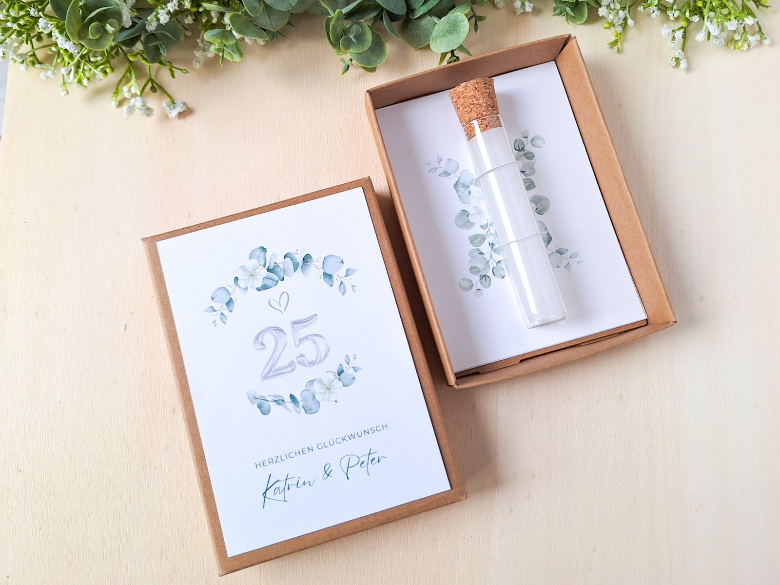 Geschenkbox zur Silbernen Hochzeit, Ideal für Geldgeschenke