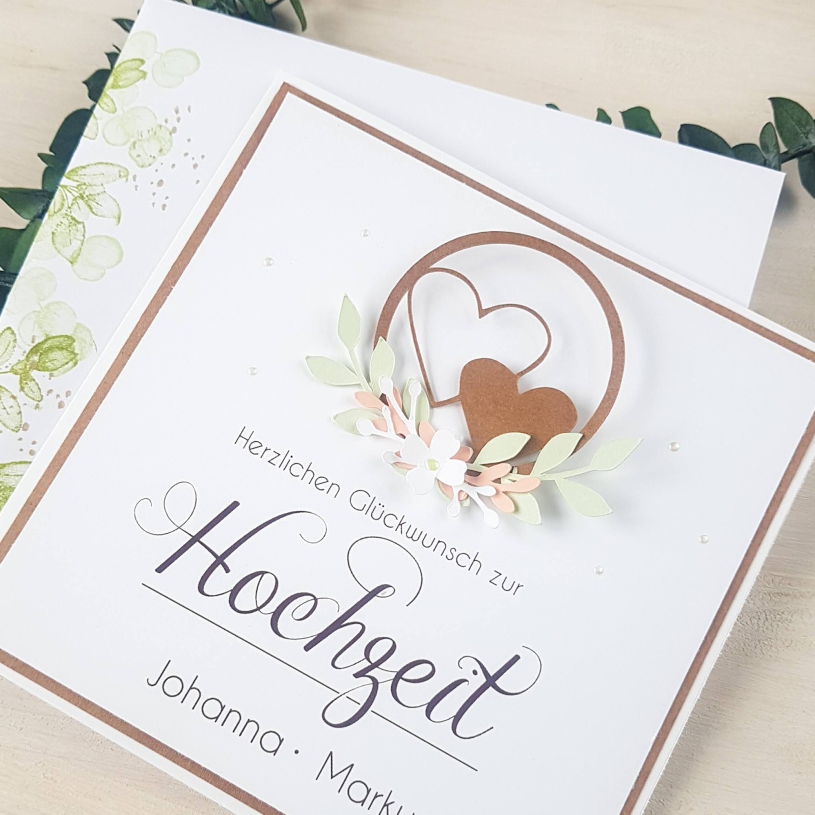 Ausgefallene Glückwunschkarte zur Hochzeit , Individuelle Karte mit Personalisierung 3