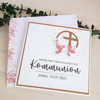 Glückwunschkarte zur Kommunion + Konfirmation / Individuelle Karte personalisierung Verpackung Geld