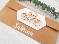 Geschenkverpackung Fahrrad, Reisegutschein verpacken, mit Namen - personaliert 2