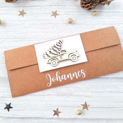 Gutscheinverpackung für Weihnachten, Wunscherfüller personalisiert mit Wunschtext -