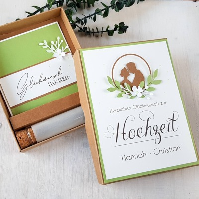 Geschenk zur Hochzeit personalisiert Wunschbox Geldgeschenk Wunscherfüller Geschenkbox