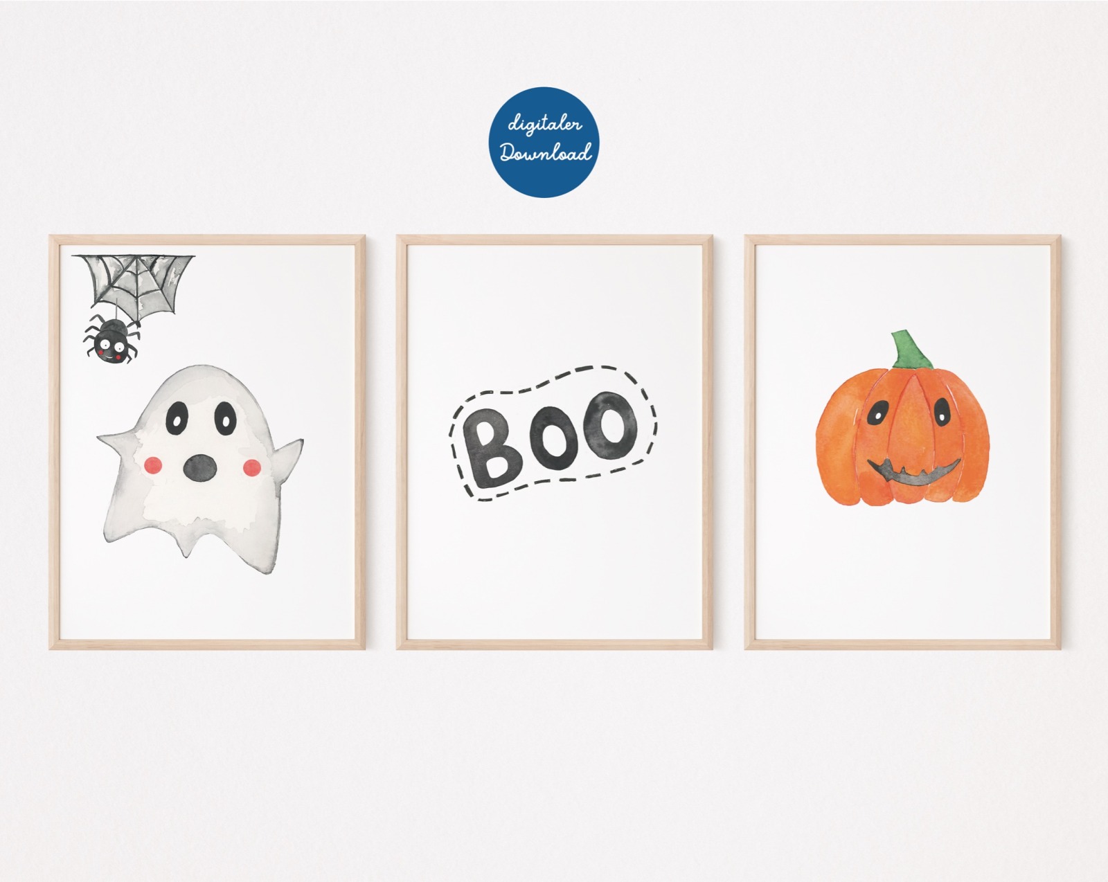 3 er Set Poster Halloween Dekoration digitaler Download