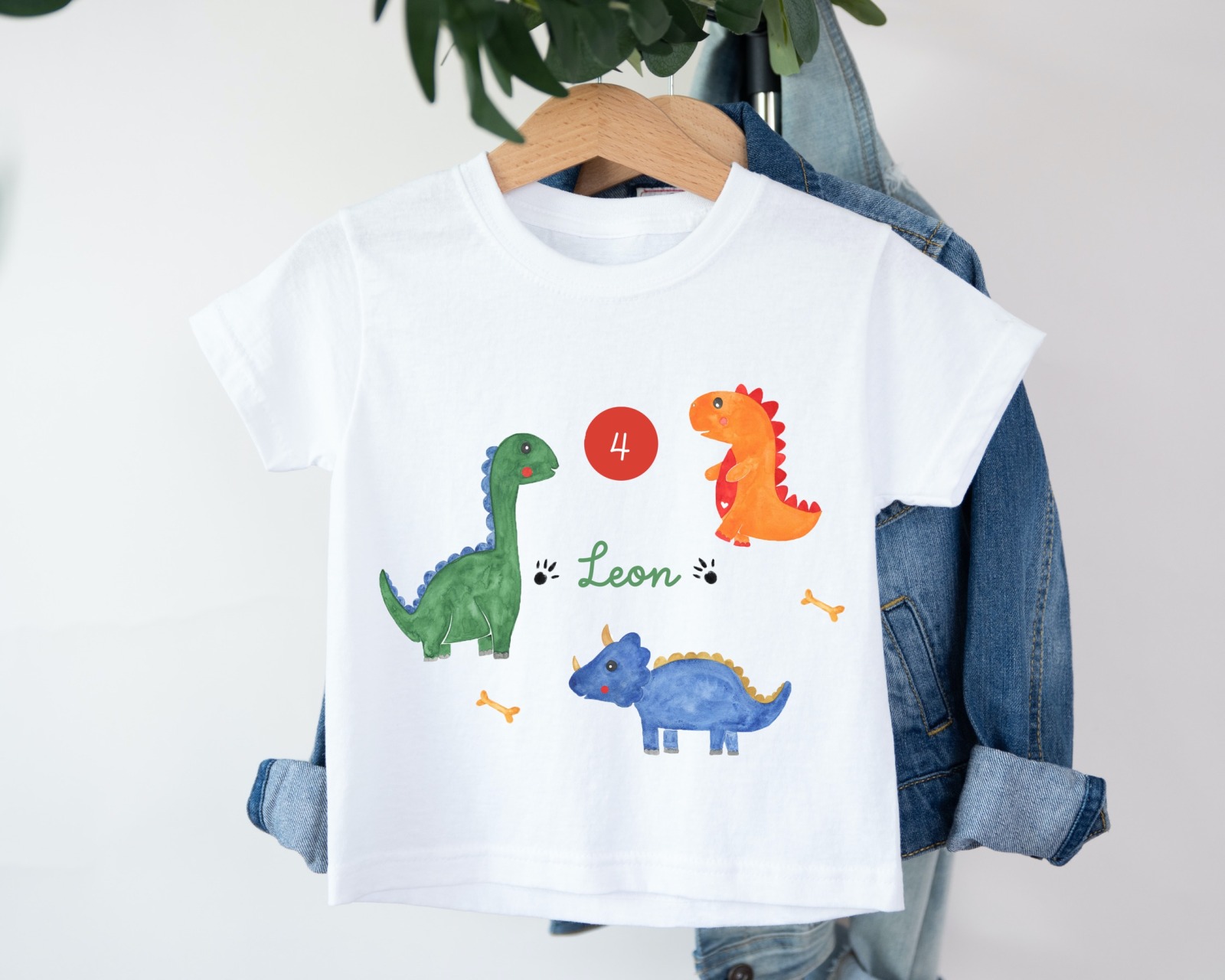 Geburtstagsshirt Dinosaurier mit Namen