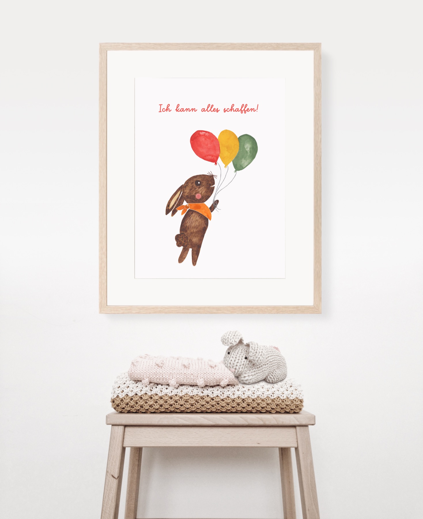 Kinderzimmer Poster Hase mit einer Affirmation 2