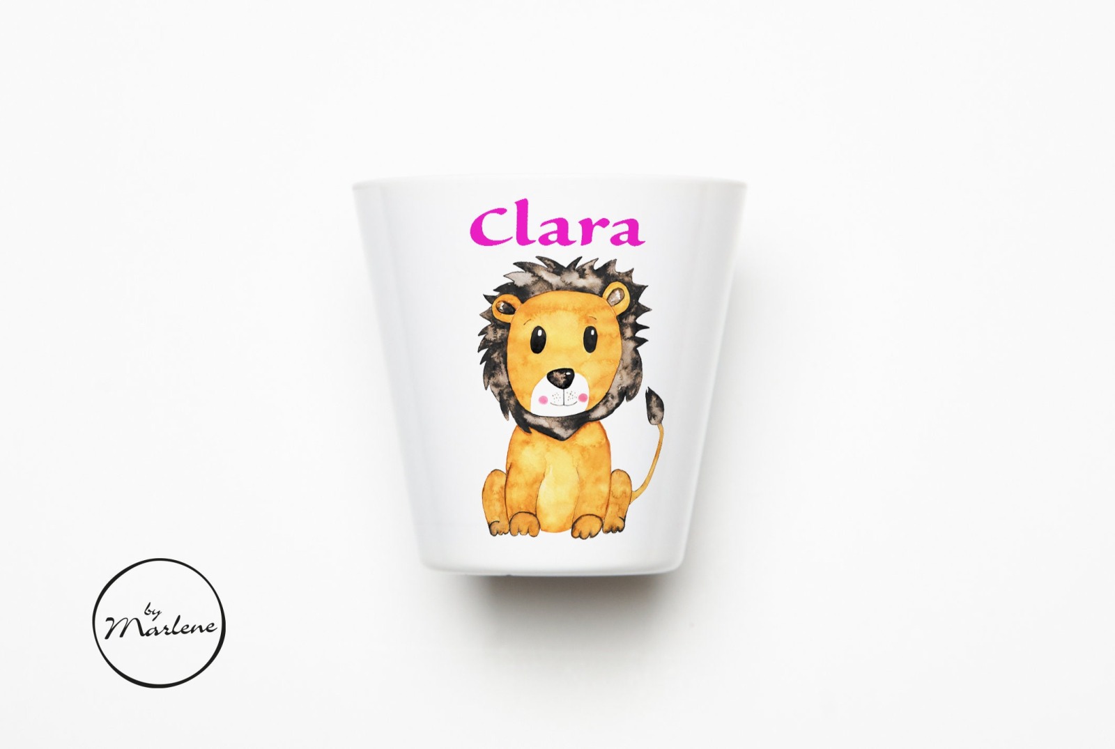 Kinderbecher Löwe personalisiert Becher Löwe mit Namen aus Melamin Kindergeschirr personalisiert 3