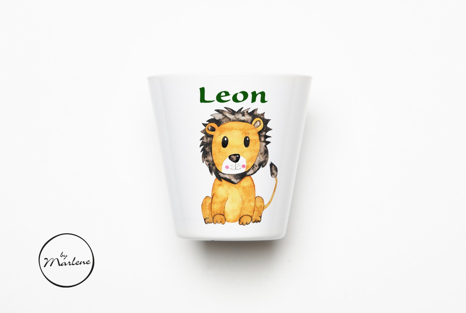 Kinderbecher Löwe personalisiert Becher Löwe mit Namen aus Melamin Kindergeschirr personalisiert 2